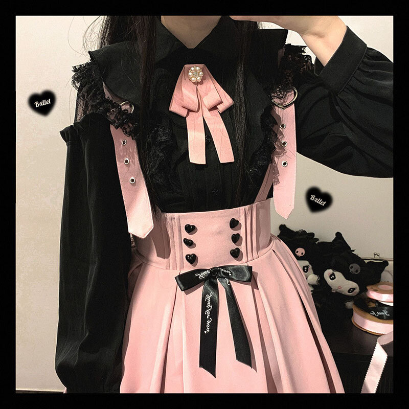 ผู้หญิงแบบน่ารักเสื้อ Lolita Y2K น่ารักสไตล์ญี่ปุ่นเสื้อ Elegant Long Sleeve เสื้อลำลองสุภาพสตรีความงามเสื้อ