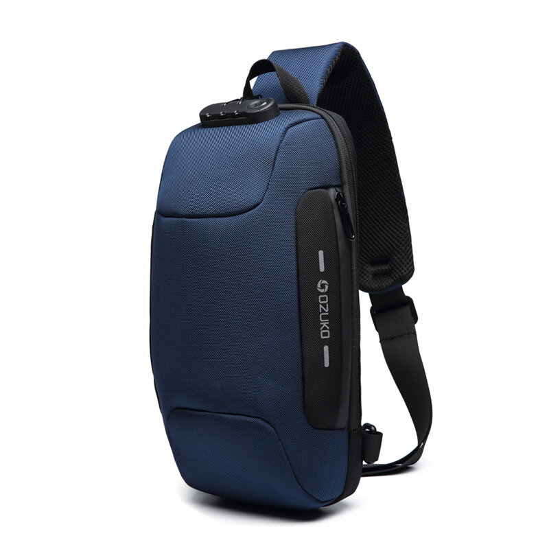 Многофункциональная сумка через плечо OZUKO для мужчин, мессенджер на ремне с защитой от кражи, водонепроницаемый нагрудной мешок для коротких поездок