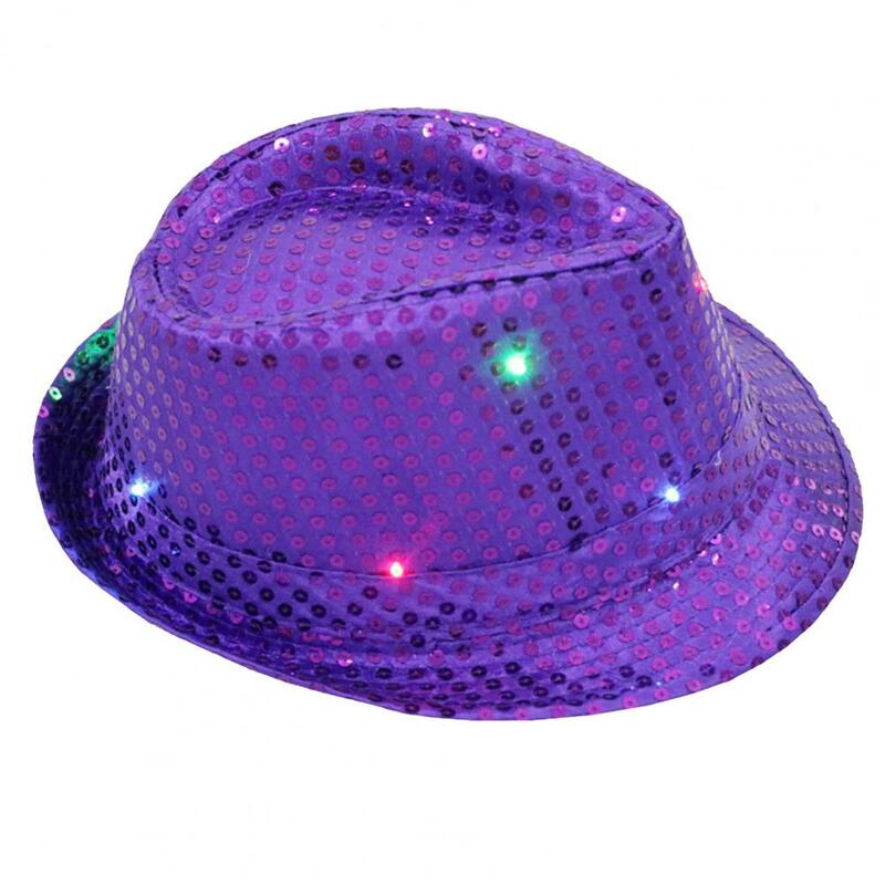 Chapéu de dança masculino feminino jazz chapéu resistente ao desgaste cor brilhante delicado alto brilho contas de lâmpada chapéu de jazz