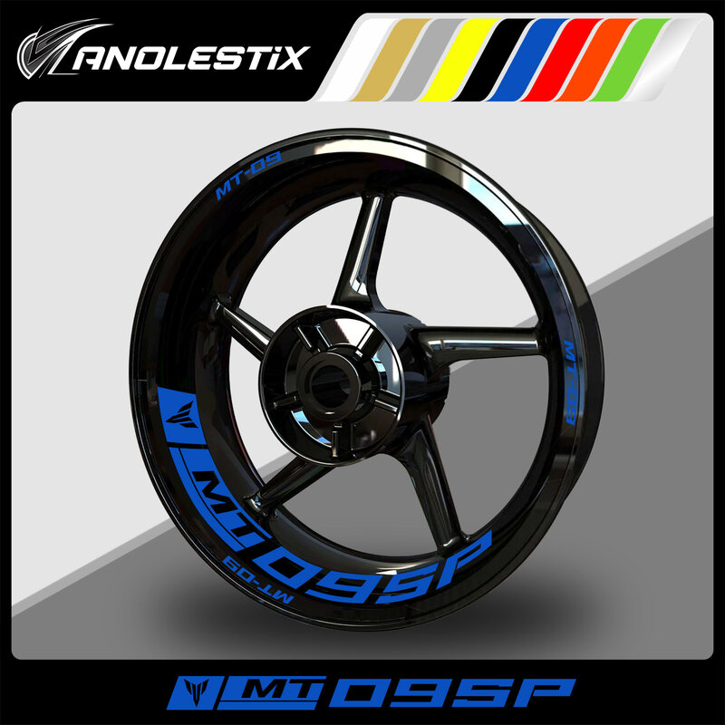 AnoleStix Reflective Motorcycle Wheel Sticker Hub Decal Rim Stripe Tape For YAMAHA MT09 SP 2019 2020 2021 2022 2023