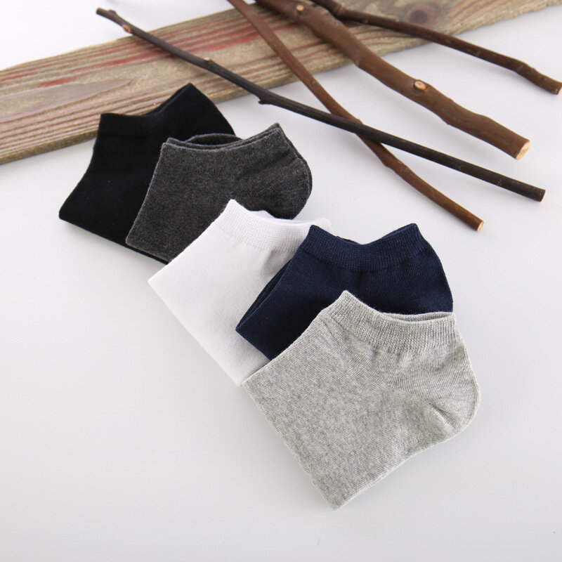 Atmungsaktive schweiß absorbierende, stilvolle, rutsch feste, einfarbige Socken aus reiner Baumwolle für Männer