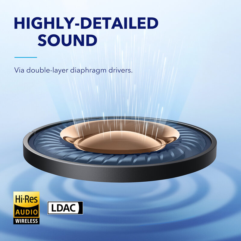 Soundcore Anker Không Gian A40 Thích Ứng Hoạt Động Loại Bỏ Tiếng Ồn Tai Nghe Nhét Tai Không Dây 50H Giờ Chơi Hi-Res Âm Thanh Phù Hợp Thoải Mái Không Dây