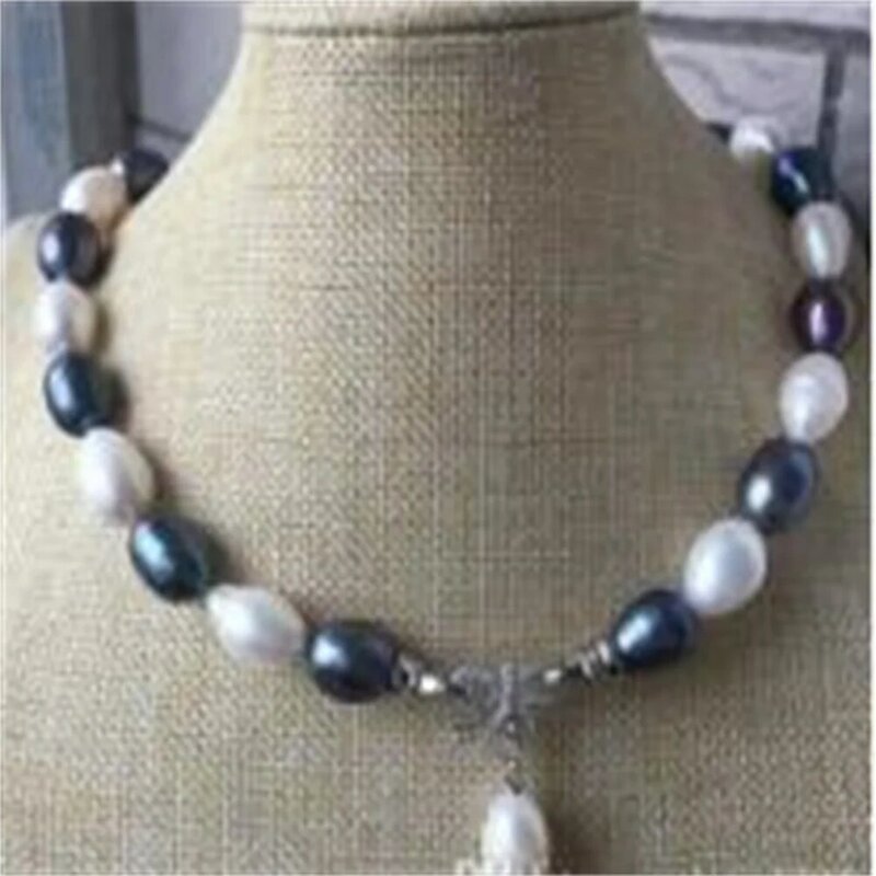 Bellissimo ciondolo di perle multicolor barocche del mare del sud 14-15mm, collana da 18 pollici