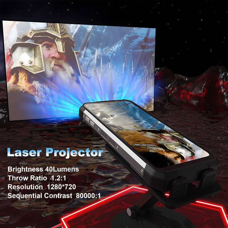 Unihertz-telefone móvel com visão noturna, projetor Smartphone, Camping luz celulares, 8849 Tanque 2, 22GB, 256GB, 108mp, G99, 64MP