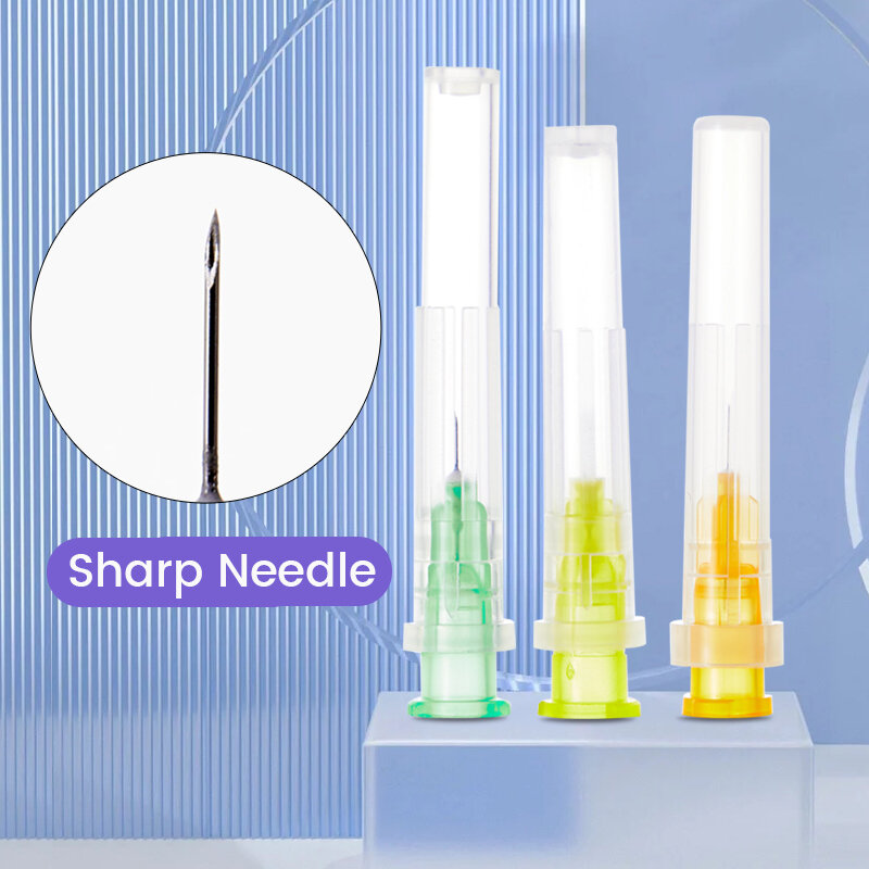 Disposable Sterile Sharp-tip Needle 30G 32G 34G 1.5/2.5/4/6/13/25mm Small Painless Teeth Irrigator Skin Care Tool Parts