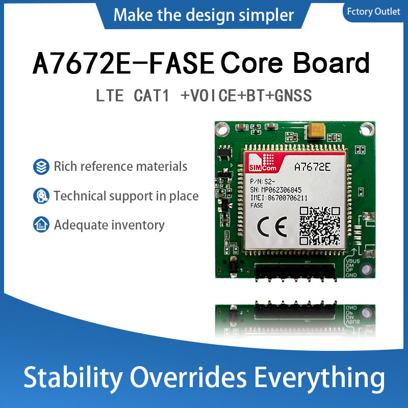 SIMCOM A7672E 4G Cat1 с идентификатором модели Core Board TTL последовательный порт 1 шт.