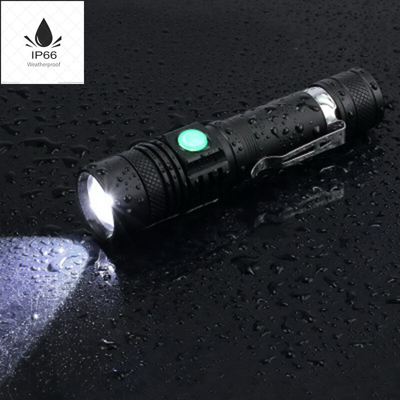 Linterna LED ultrabrillante T6/L2/V6, XP-L, cuentas de lámpara LED, resistente al agua, con zoom, 4 modos de iluminación, batería de 18650, carga USB