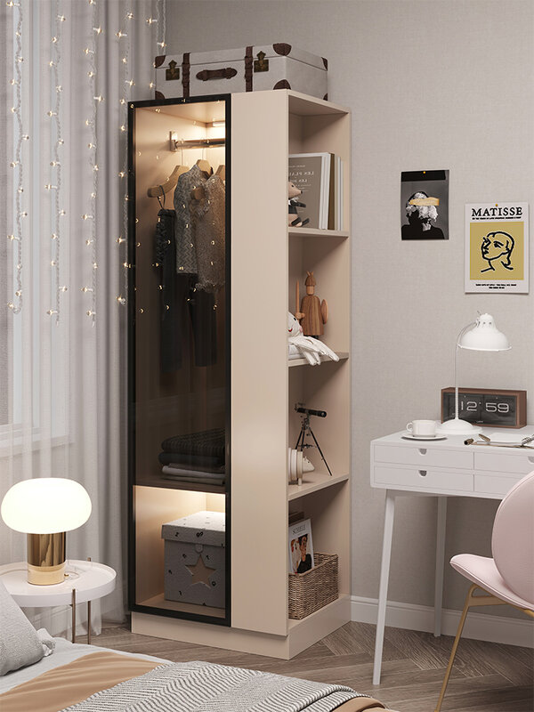 Single small wardrobe storage cabinet children's home bedroom wardrobe modern simple wardrobe small apartment saves space
