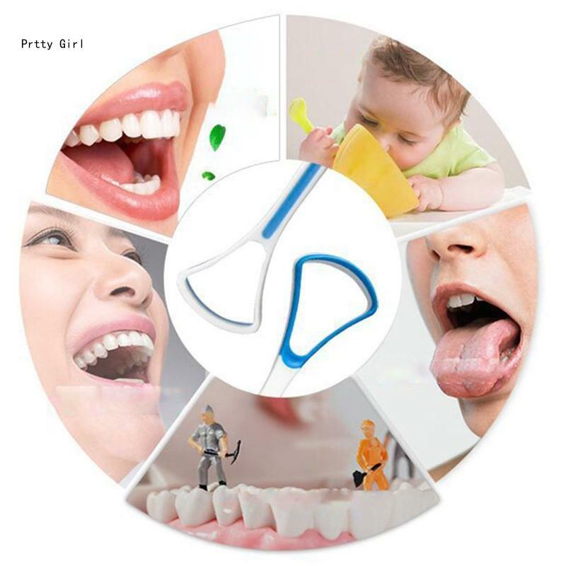 Cepillo raspador lengua silicona, cuidado bucal para mantener aliento fresco, limpiador lengua D2TA