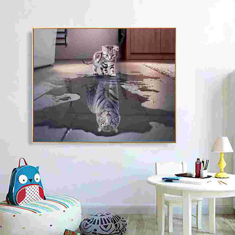 1 Set/1000pcs Jigsaw Puzzle Toy Pressure Reduction Toy 2D Flat Intelligence Puzzle Toy for Adult Playing (Cat Pattern)
