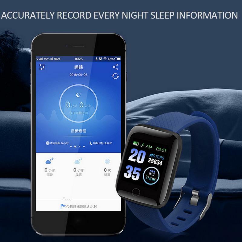 Bracelet de sport intelligent D13 Plus, écran 116 PLUS, podomètre, rappel Bluetooth, fréquence cardiaque, pression artérielle