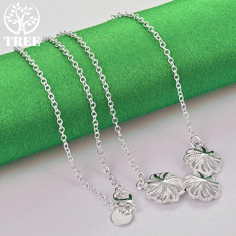 ALITREE 925 Sterling Silver Three Snowflakes Pendant Necklace For Women necklaces Fashion Party Birthday Wedding Jewelry Choker