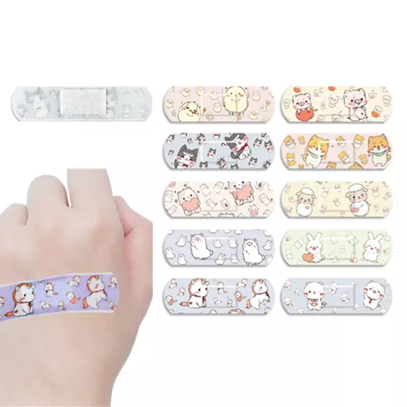 120pcs/set Round Cartoon Vaccination Wound Hole Patch Band Aid Would Dressing Plaster for Kids Adhesive Bandages Woundplast