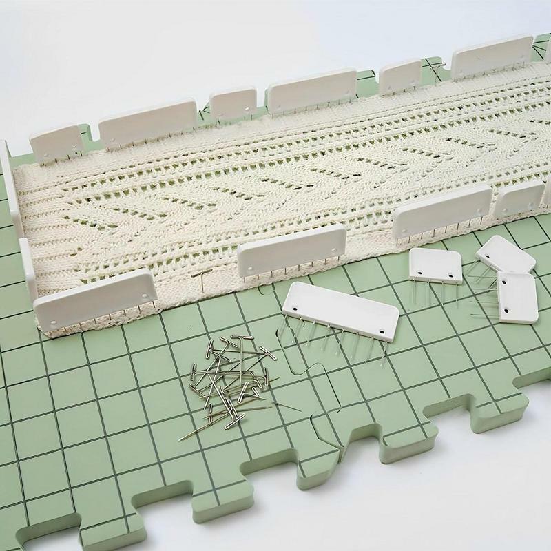 Tikar penghalang untuk merajut ekstensi papan memblokir untuk meningkatkan tata letak untuk merajut yang lebih besar 12x12 inci papan pemblokiran Crochet