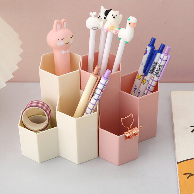 3 Lattices Cosmetic Make-up Brush Storage Box Table Organizer Make Up Tools Pen Storage Nail Polish Cosmetic Holder Box