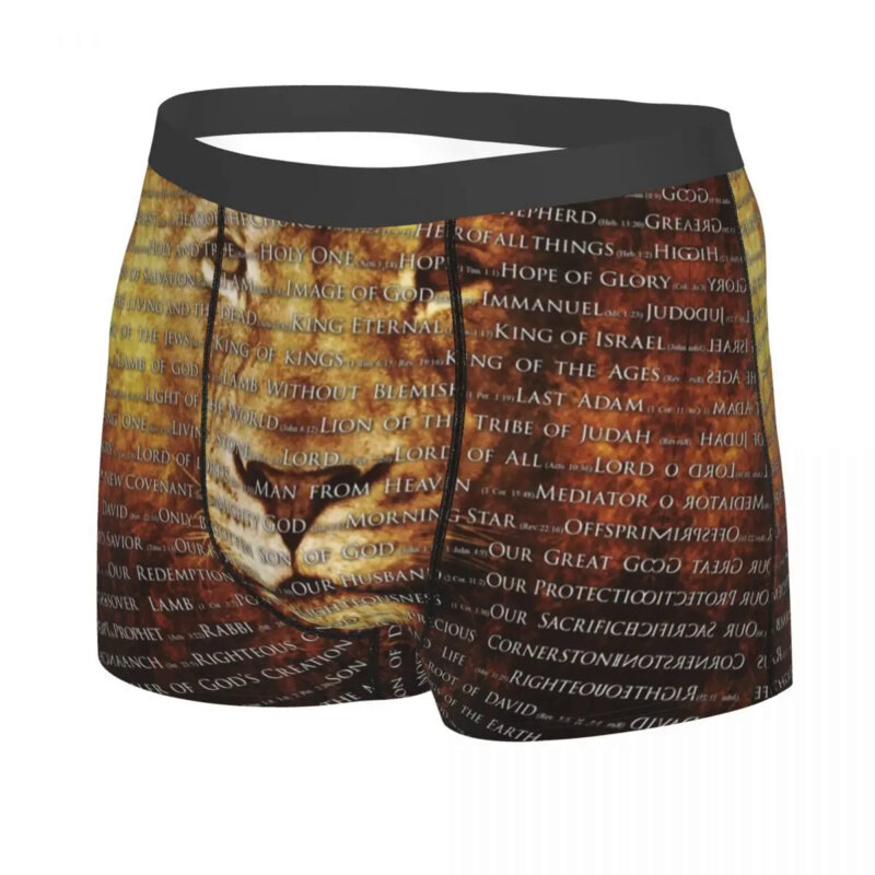 Maschio Cool i nomi di dio gesù leone intimo cristiano cattolico Boxer slip pantaloncini traspiranti mutandine mutande