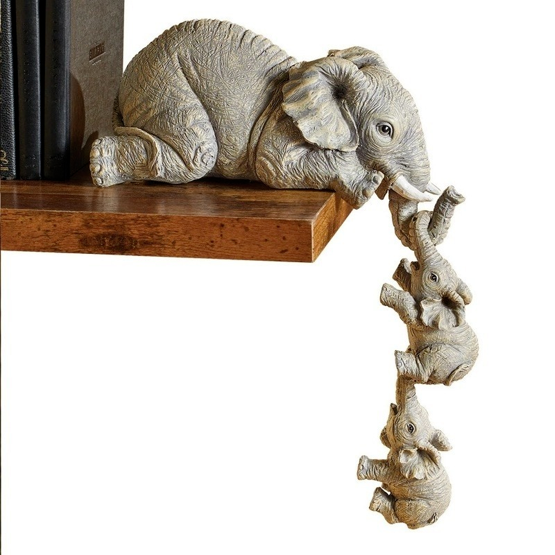 3 шт./компл. милая фотография, слон с держателем, Детский слон из смолы, ремесла, подарок для домашнего интерьера