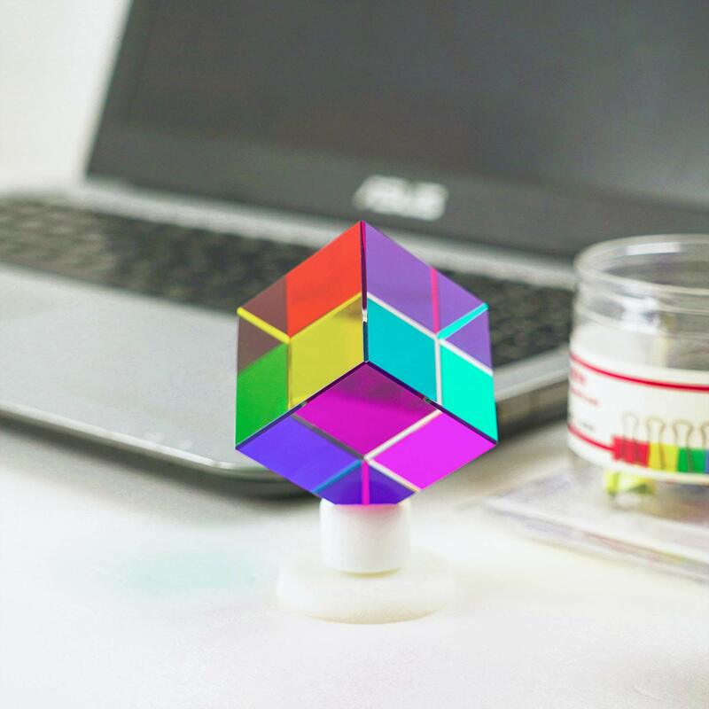 1 pz Magic Prism Cube 30 40 50 60 mm Hexahedral Crystal Magic Cmy Cube 3D Color Cube prisma per la fotografia