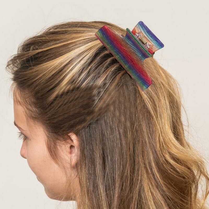Hair Gripper Secure Hair Grip Starry Sky Rechthoek Clip Strong Hold Non Slip Haar Accessoire Voor Vrouwen Modern Design Stal