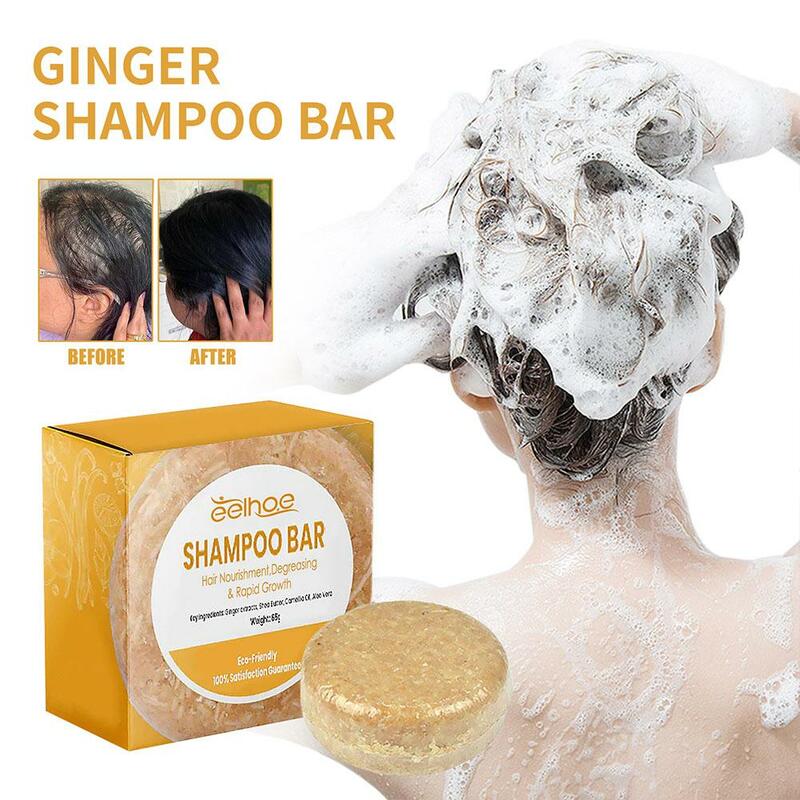 1/2/3/5X Shampoo allo zenzero sapone Shampoo sapone biologico fatto a mano lavorato a freddo promuove lo Shampoo per capelli con barra di controllo dell'olio