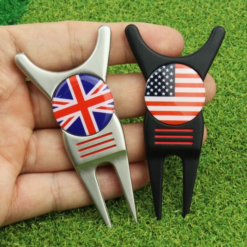 Pitch Golf Green Fork Dropship Magnetic Golf Divot Tool Golf Marker Zinc Alloy Pitch Groove Cleaner Groove Cleaner