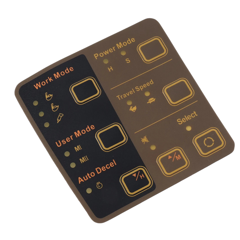 Dla koparki R215/R225/R335/R455-7 wyświetlacz klawiszy klimatyzacji Panel sterowane za pomocą przycisków-naklejki wykończeniowe