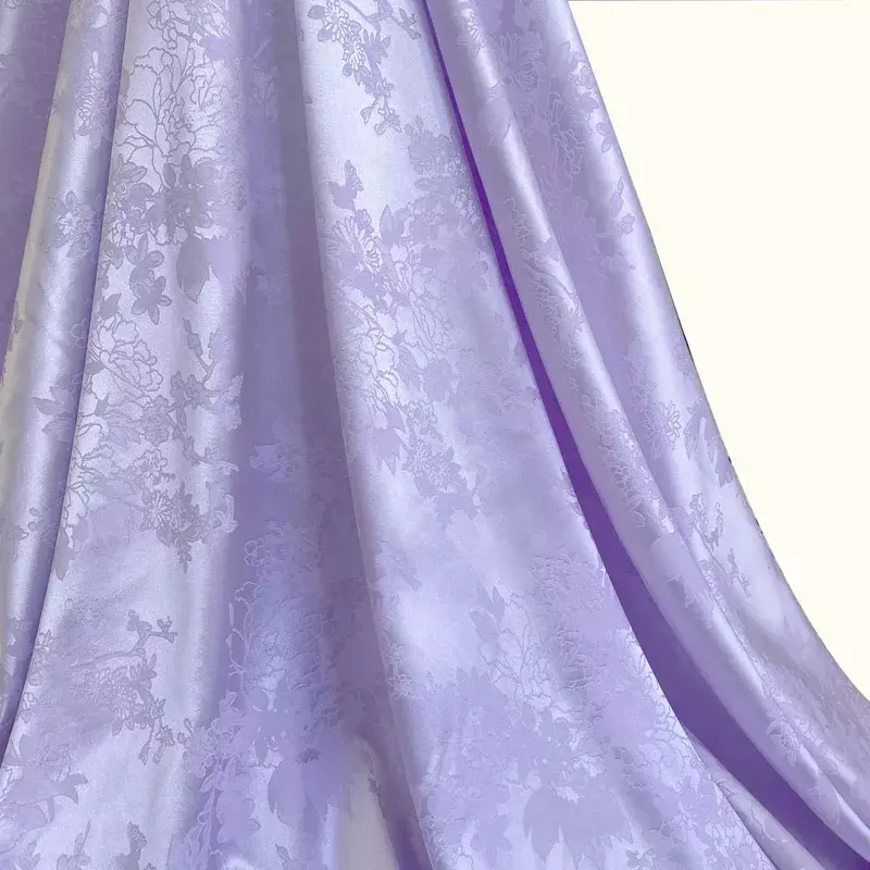 Жаккардовый атлас, Цветочная парча, ткань с мягкой шелковой текстурой для платья или обивки