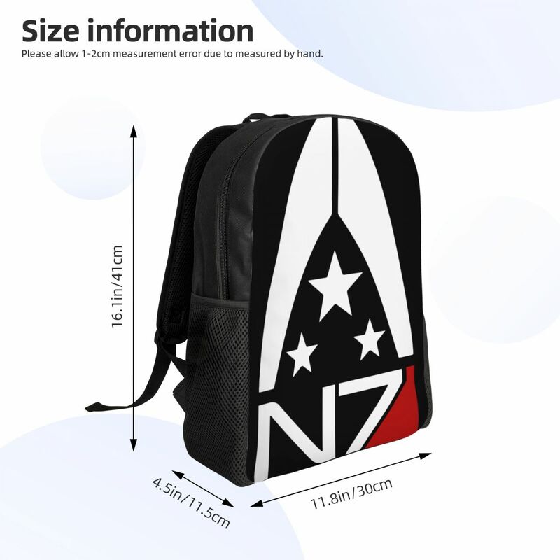 Рюкзак под заказ с логотипом Mass Effect Alliance N7 для женщин и мужчин, модная сумка для книг для колледжа, школьные сумки