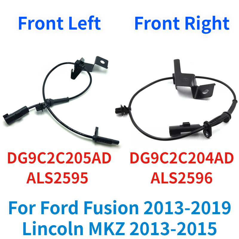 Sensor de velocidade de roda ABS para Ford Fusion 2013-2019 Lincoln MKZ 2013-2015, LH dianteiro, ALS2595 DG9C2C205AD DG9C2C204AD