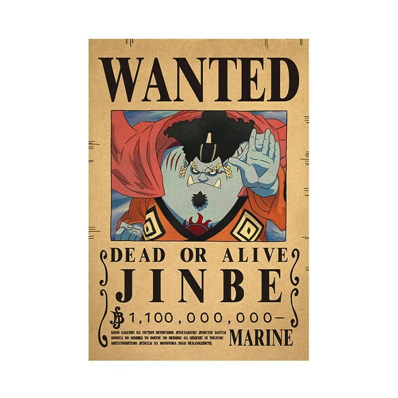One Piece-Carteles de Luffy 3 billion Bounty Wanted, figuras de acción de cuatro emperadores para niños, póster de decoración de pared Vintage, nuevos juguetes de Anime