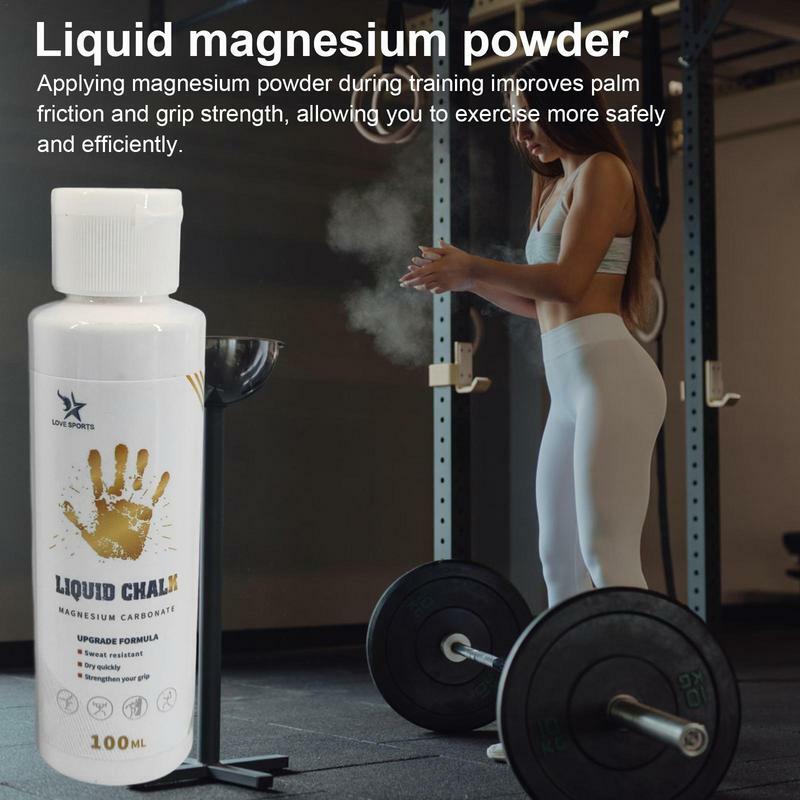 Krim Anti selip, 50/100ml kapur cair olahraga Magnesium bubuk kebugaran angkat berat Anti selip pegangan Angkat Berat mendaki Gym olahraga