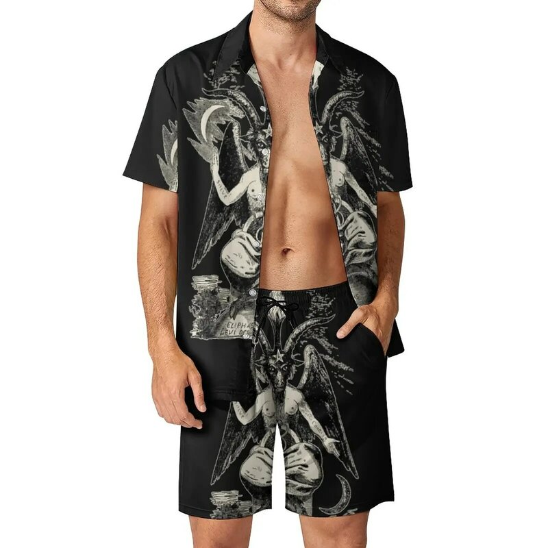 メンズ半袖シャツとショーツのセット,クラシックなヒップホップスタイルのビーチウェア,休暇に最適