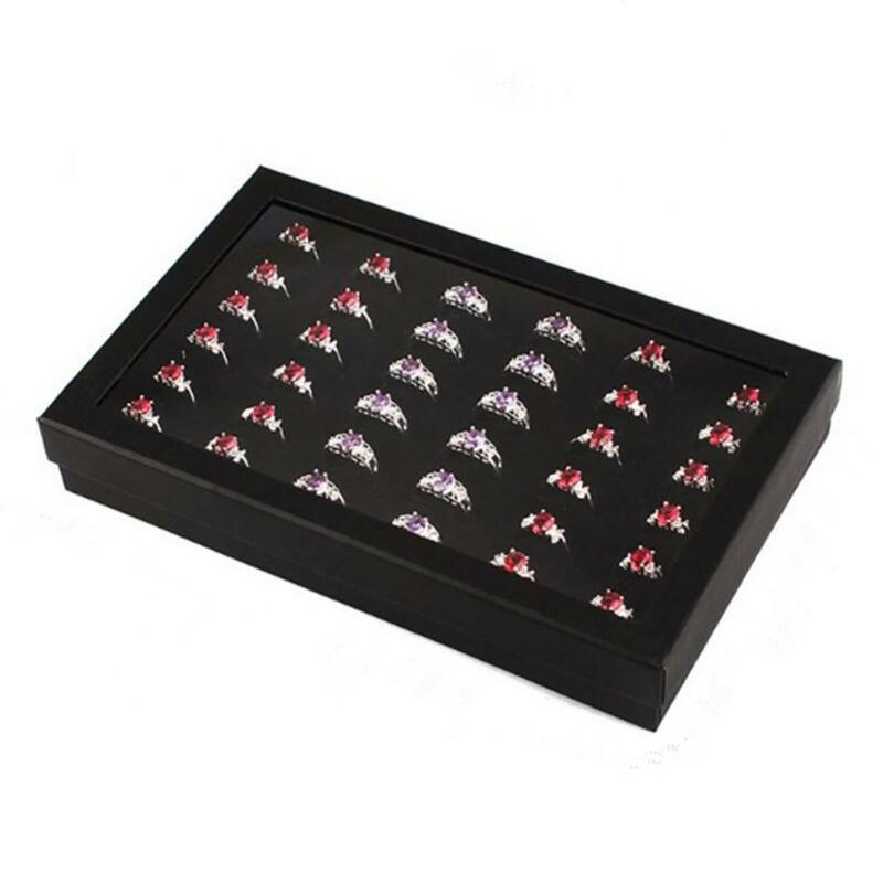 Organizzatore scatola di immagazzinaggio trasparente 36 slot anello Display titolare orecchino organizzatore di gioielli