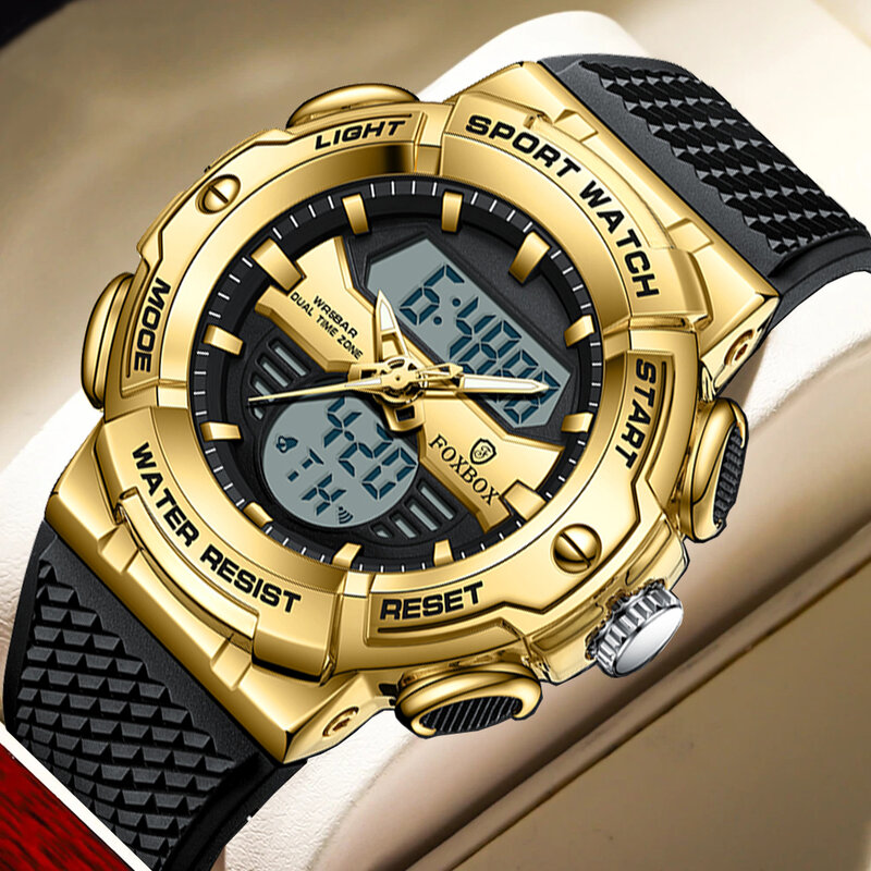 LIGE jam tangan pria 2023 mewah, merek terkenal 5ATM anti air olahraga militer jam tangan kuarsa untuk pria