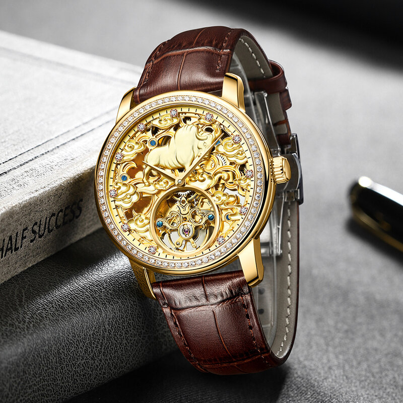 2022 neue AILANG Top Luxus Uhr Getriebe Tourbillon Uhr Wasserdicht Tauchen Uhr männer Gold Uhr Armband Automatische Wicklung