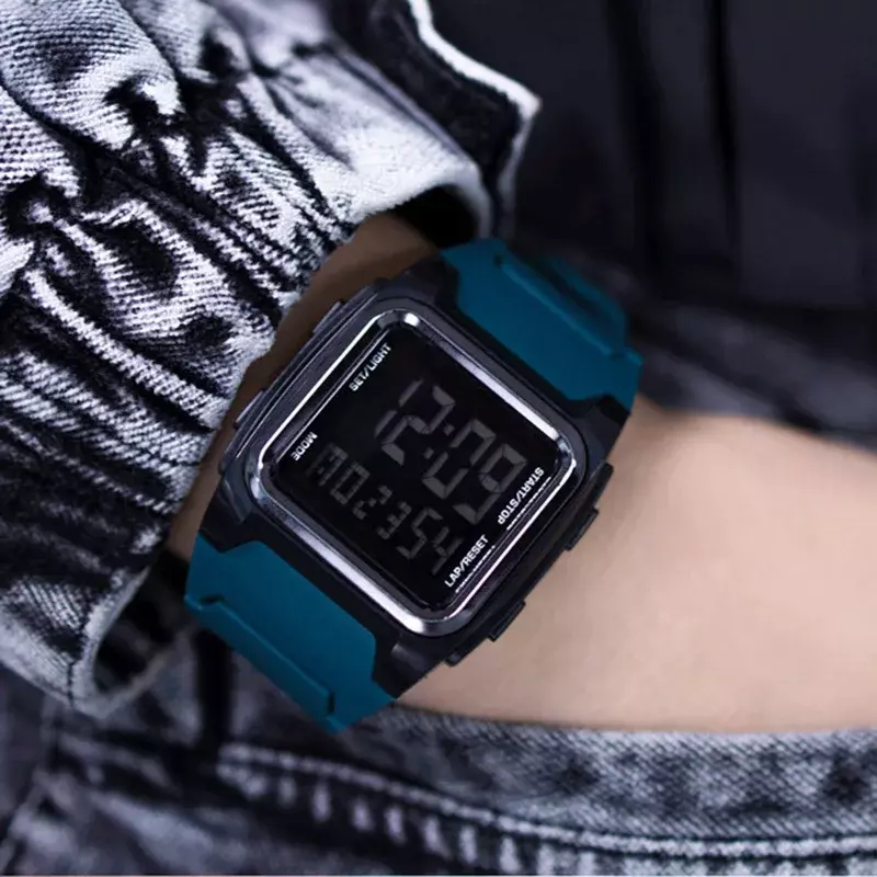 Часы YIKAZE Мужские Цифровые, спортивные многофункциональные Ретро-часы с будильником, мужские электронные, водонепроницаемость 50 м, подарок для мужчин
