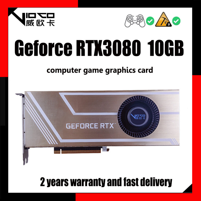 Vioco rtx3080 10g placa gráfica do jogo gddr6x 320bit 8pin x2 1440/1710mhz 19gbps placas de vídeo rtx 3080 para o computador desktop nova marca