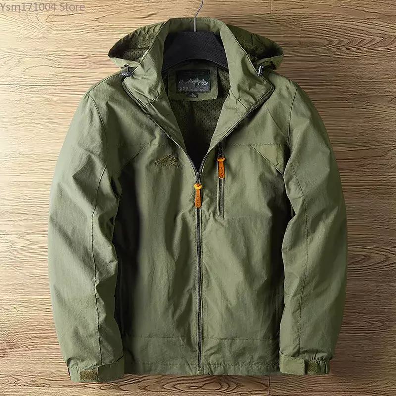 Spring and Autumn Men's Coat Jacket Oversized 7XL Thin Breathable Outdoor Hiking Jacket Windproof and Rainproof Hooded Jackets