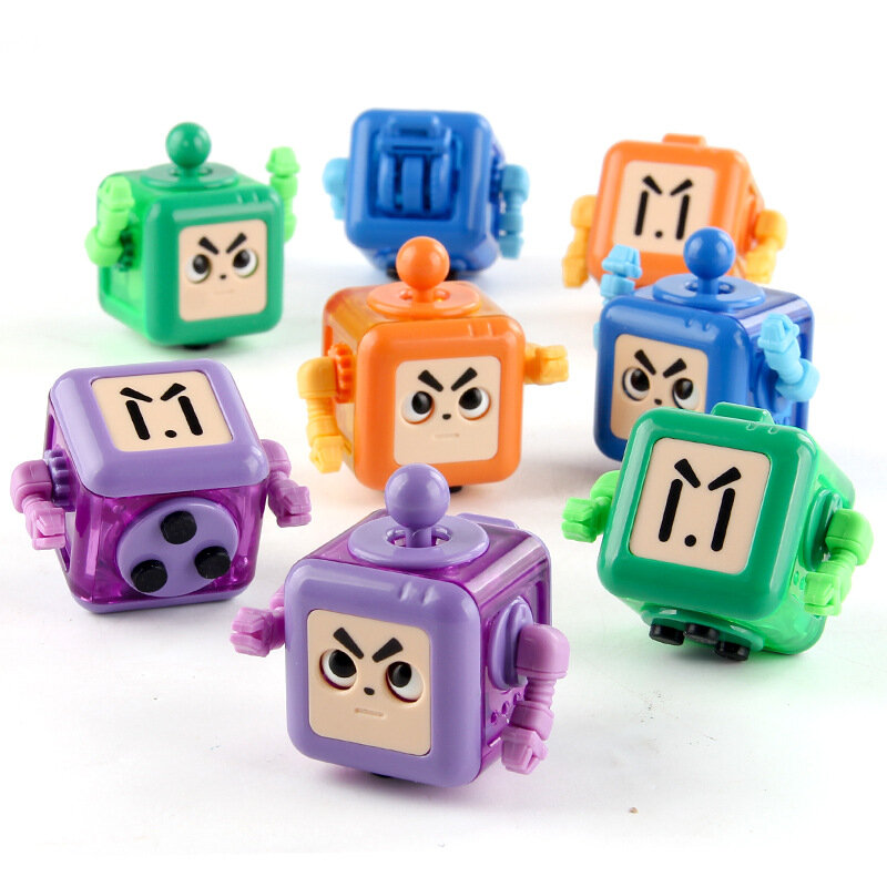 Decompression Fingertip Robot Cartoon Cubos Coloridos, Brinquedos Antistress, Jogos Anti-Stress para Adultos e Crianças, Fidget Brinquedos, Presente