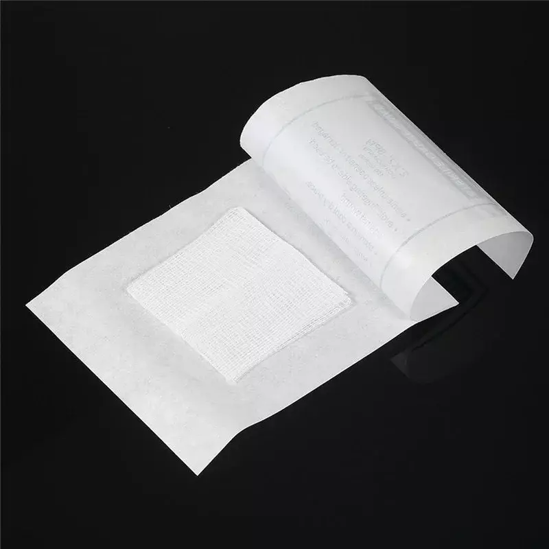Kit de primeiros socorros de algodão impermeável Gaze Pad Molho ferida Suprimentos de sobrevivência de emergência Estéril, Cuidados, 10pcs por pacote
