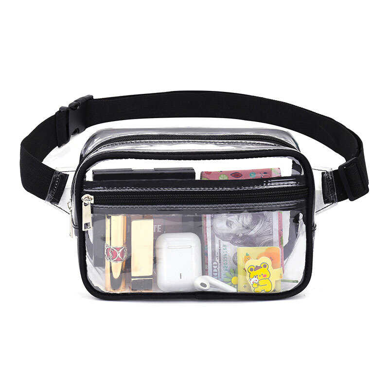 Clear Fanny Pack Waterproof Waist Bag Tote Bag Transparent Adjustable Belt Bag Running Waist Bag Transparent Chest Pouch Purse