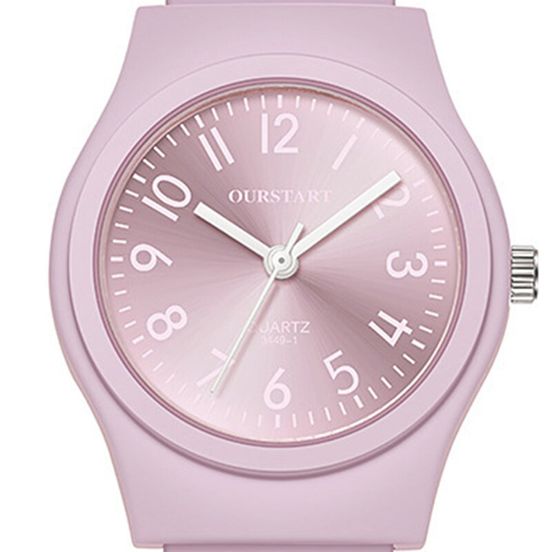 Relógio de quartzo de silicone para homens e mulheres, pulseira ultra macia, cor sólida, relógio de pulso para tempo e programação