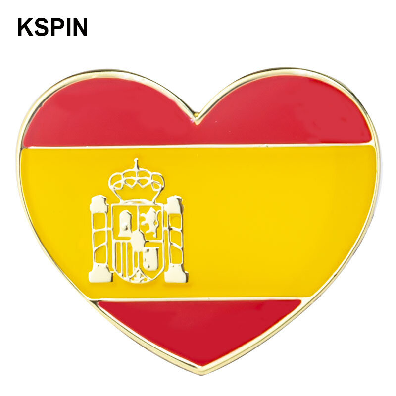 Alfileres de solapa de bandera de España, insignia de Bandera de País, broche de insignia
