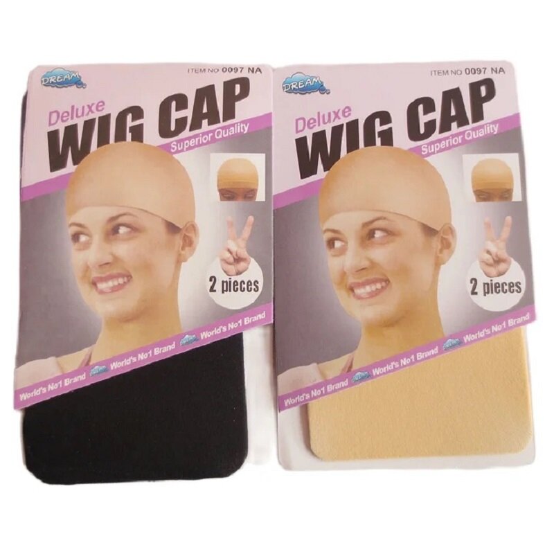 Topi Wig cokelat jaring rambut, topi Wig tenun jala rambut elastis dapat diregangkan