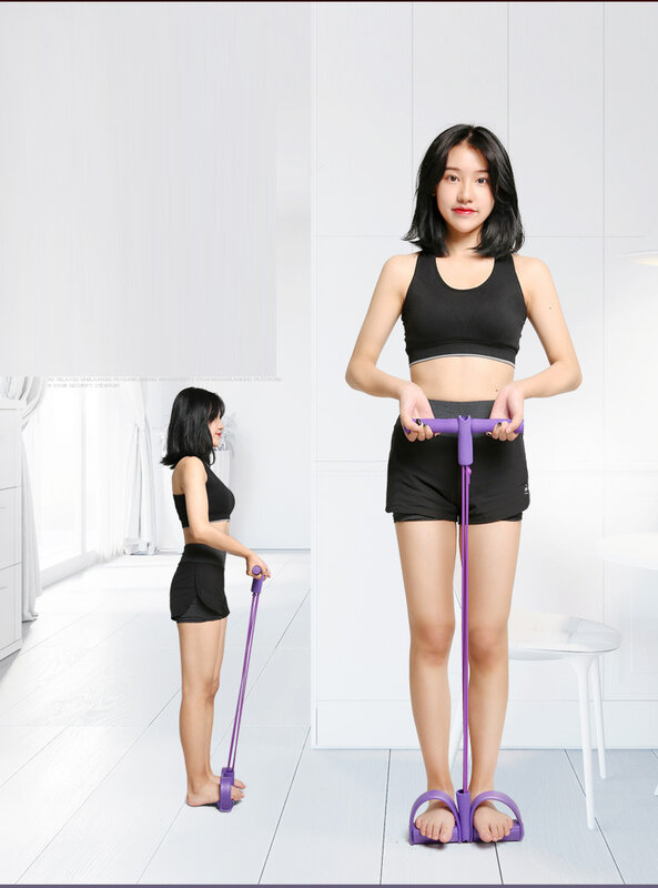 Quatro-tubo pedal relé multi-função sit-up corda de tração auxiliar fêmea yoga fitness exercício abdominal equipamentos de fitness
