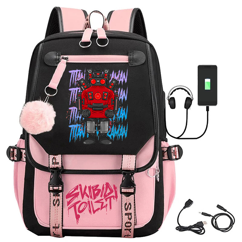 Bookbag dos desenhos animados das meninas adolescentes, Mochilas Jogo USB, Adolescente Meninas Laptop Bag, Bolsas Escolares Estudantis, Moda, Quente