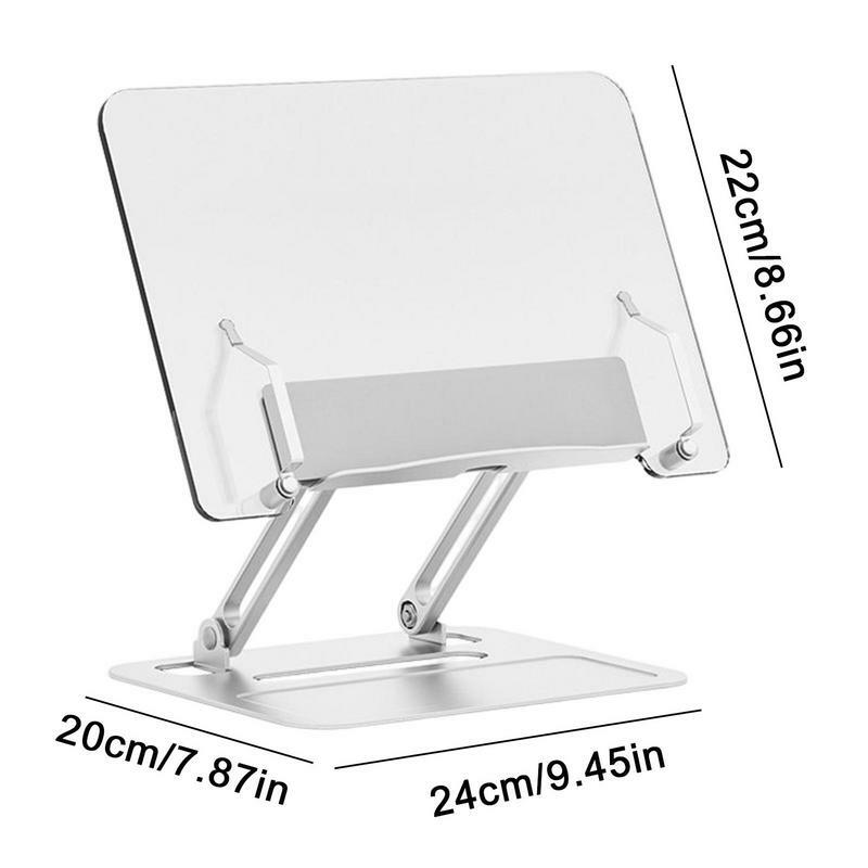 Book Holder Stand Foldable Adjustable Book Holder With Elastic Book Clip Super Load-Bearing Cookbook Stand Book Stand Hands Free