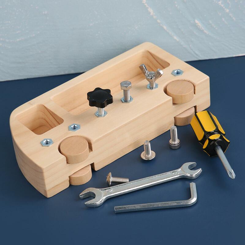 Tablero Montessori de atornillador, juguete sensorial educativo de madera para preescolar, juguete educativo de aprendizaje de habilidades para niños pequeños