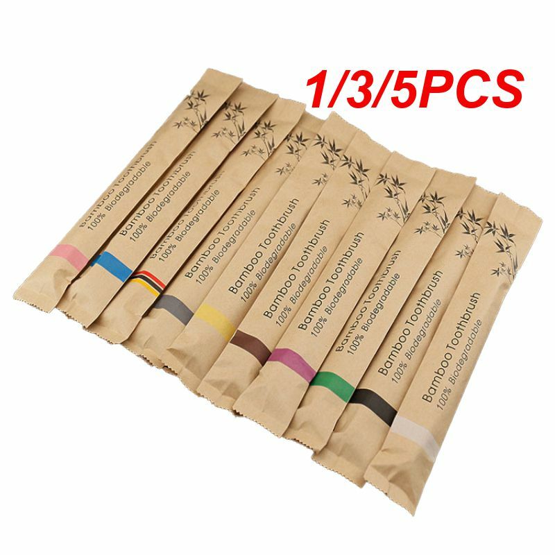 1/3/5PCS Colorful Toothbrush Natural Bamboo Tooth Brush Set Soft Bristle Charcoal Teeth Eco Bamboo Toothbrushes Oral Care