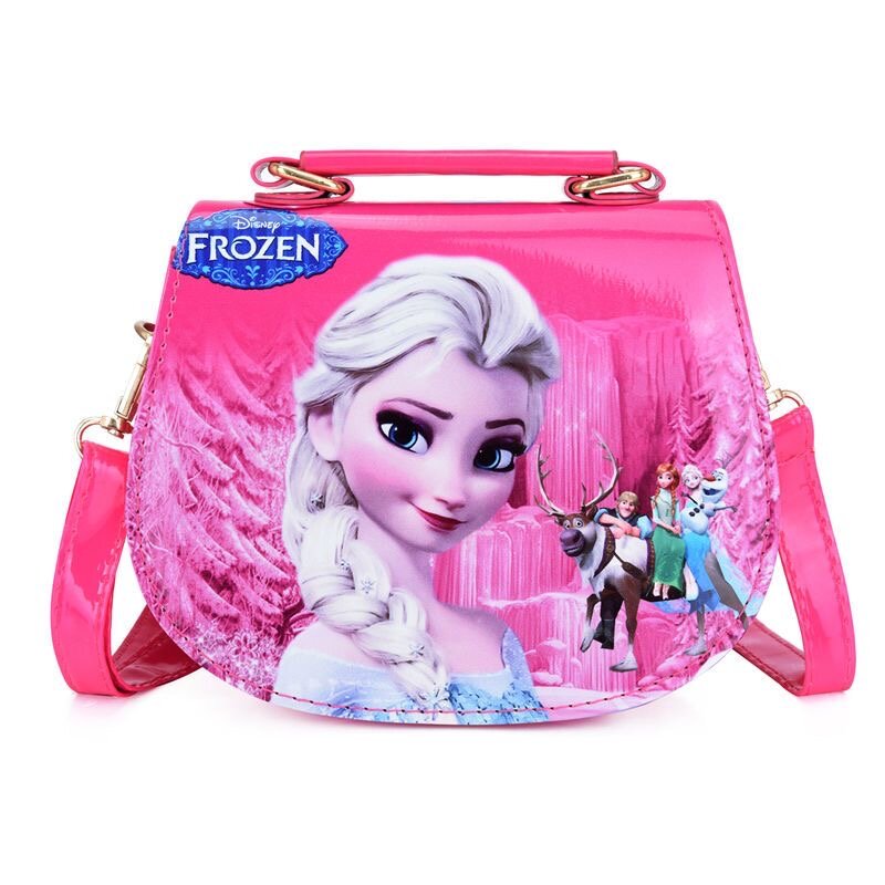 Disney-bolso de hombro de princesa de Frozen para niña, bandolera de viaje con dibujos animados de Elsa, PU